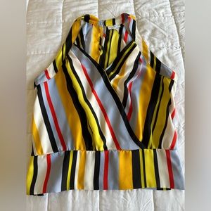 Stripe halter style multicolor top